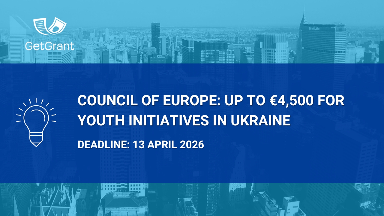 Council of Europe: Up to €4,500 for Youth Initiatives in Ukraine